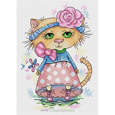 Chatte coquette broderie point compté - MP Studia