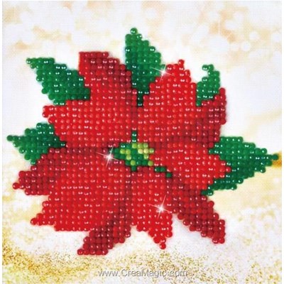 Broderie diamant - Poinsettia de noel - Diamond Dotz