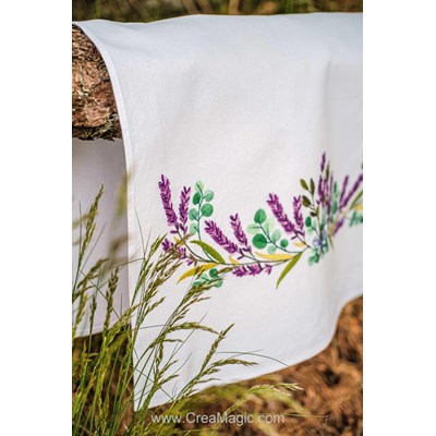 Torchon Broderie Traditionnelle - À vaisselle Lavande - Vervaco