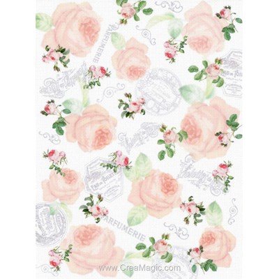 Toile aïda impression - Toile à broder aida 5.4 pts Roseraie - 30x40 cm - MP Studia