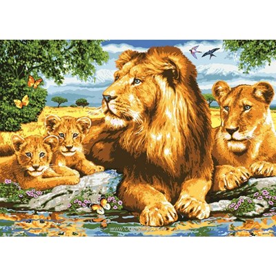 Famille royale du lion canevas de Collection d'art