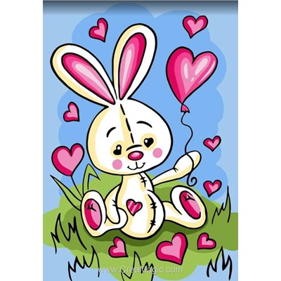 Peinture par numéro - Bunny in love - Wizardi