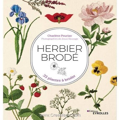 Livre Herbier brode - 33 plantes a broder - Librairie Créative