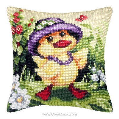 Coussin point de croix Orchidea caneton coquette