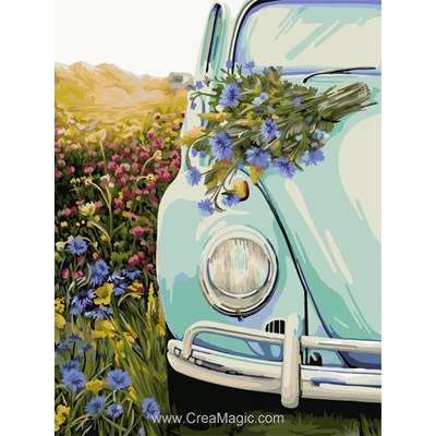 Peinture par numéro - Painting by numbers .  Retro Beetle - Wizardi