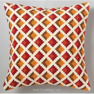Coussin Vervaco au point de croix géométrie