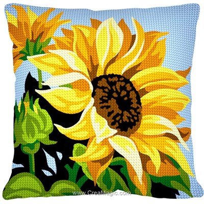 Kit coussin Margot tournesol à coeur au demi point