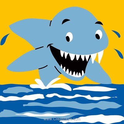 Kit canevas pour débutant Luc Création les dents du requin