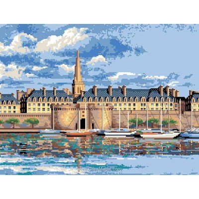 Saint malo cité corsaire broderie en point compté - Luc Création