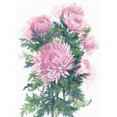 Bouquet de chrysanthèmes broderie en point compté - RIOLIS