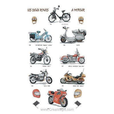 Kit point de croix de Luc Création à broder les MOTOS