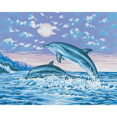 Collection d'art canevas jeux des dauphins