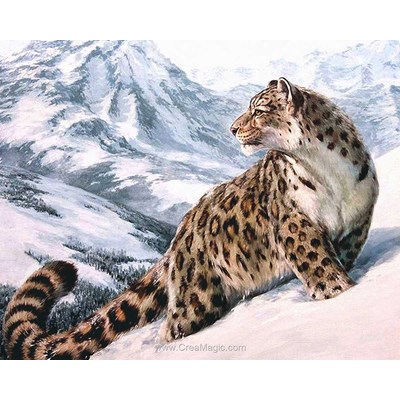 Broderie diamant snow leopard - Diamond Painting