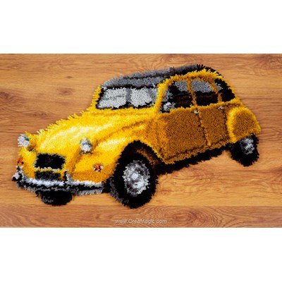 Kit tapis point noué Vervaco 2 cv jaune