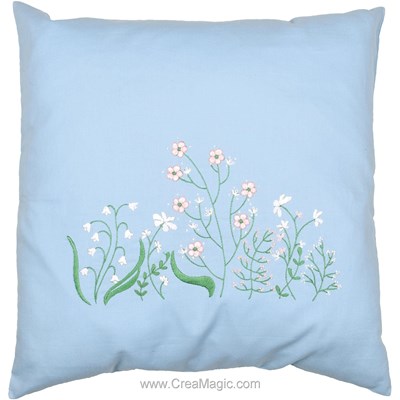 Nappe à broder (kit) Pastel flowers - Vervaco