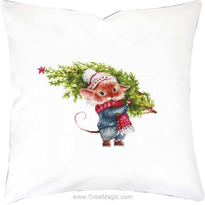 Coussin Luca-S mon sapin pour noël à broder au point compté