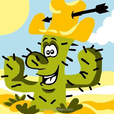 Kit canevas a broder pour enfants Luc Création cactus