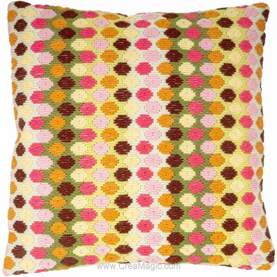 Coussin rétro 2 au point lancé de Vervaco