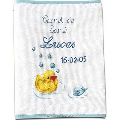 Kit protège carnet de santé canard à broder Princesse