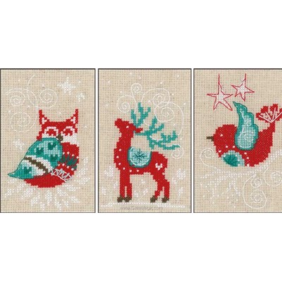 Kit carte à broder motif d'hiver Vervaco