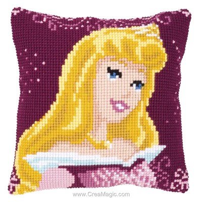 Coussin au point de croix Vervaco disney belle au bois dormant