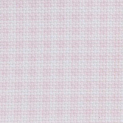 Toile aida 5.5 pts imprimée rose carreaux vierge à broder - DMC