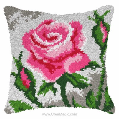 Coussin point noué une rose à offrir d'Orchidea