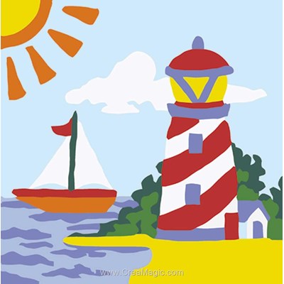Le phare coloré kit canevas enfants - Collection d'art