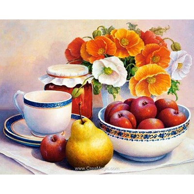 Broderie diamant Diamond Painting tea with fruits