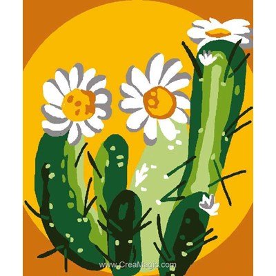 Canevas kit enfant complet cactus en fleurs de Luc Création