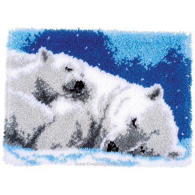 Kit tapis point noué ours polaires de Vervaco