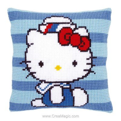 Kit coussin Vervaco au point de croix hello kitty à la mer