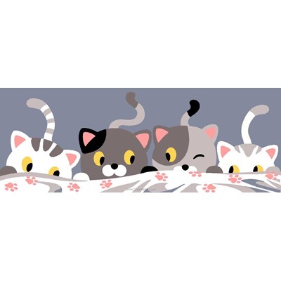 4 petits chats coquins canevas - Margot