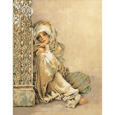 Arabian woman sur etamine kit au point croix compté - Lanarte