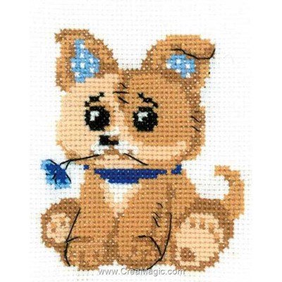 Broderie mini kit RIOLIS chiot et fleur