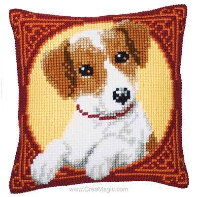 Kit coussin point de croix Vervaco cousin potrait de jack russel