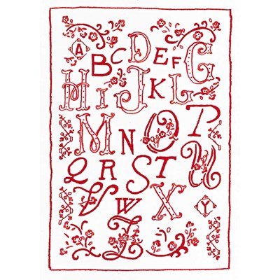 Kit de broderie imprimée abécédaire rouge - DMC