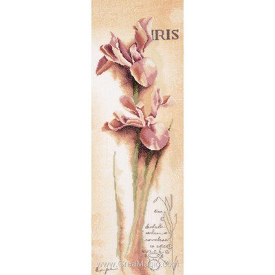 Kit point de croix de Lanarte à broder iris - botanical sur etamine