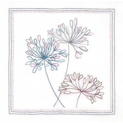 Broderie traditionnelle en kit stitch thérapie: wind flower - senteur apaisante vanille de DMC