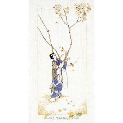 Lanarte kit à broder point de croix geisha autumn sur etamine