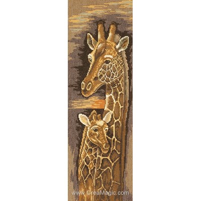 Kit Lanarte à broder au point de croix mère et bébé girafe