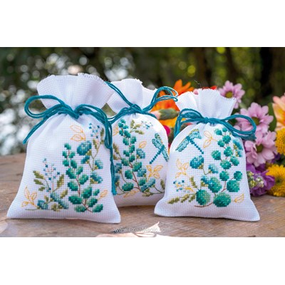 Sachets senteur à broder - Dans la nature - lot de 3 - Vervaco