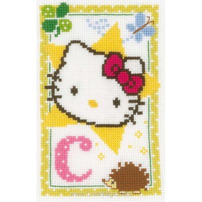 Modèle Vervaco au point de croix hello kitty lettre c