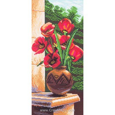 Broderie aida imprimée tulipes tulips - Collection d'art