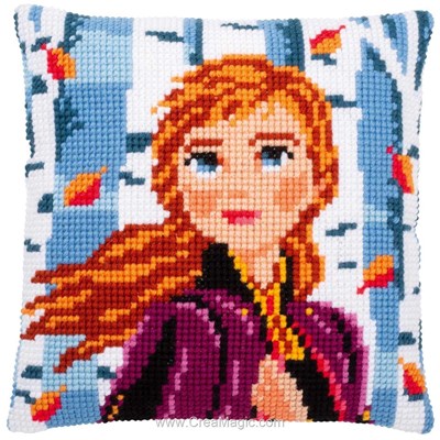 Kit coussin anna - frozen ii au point de croix Vervaco