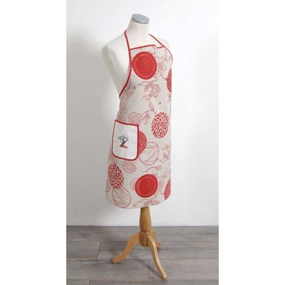 Tablier fleurs rouges collection japonaise - DMC