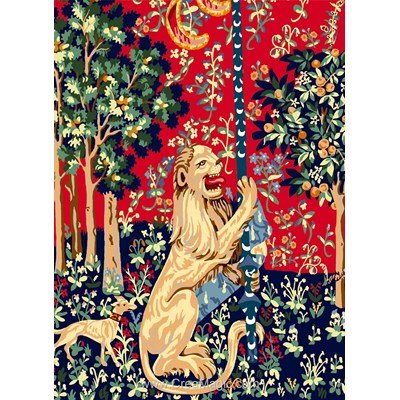 Canevas Luc Création tapisserie lion dame et licorne