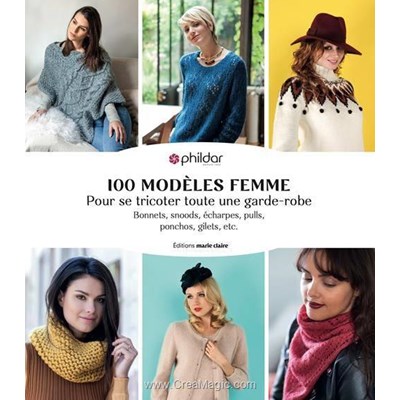 Livre 100 modeles femme pour se tricoter toute une garde-robe - Librairie Créative