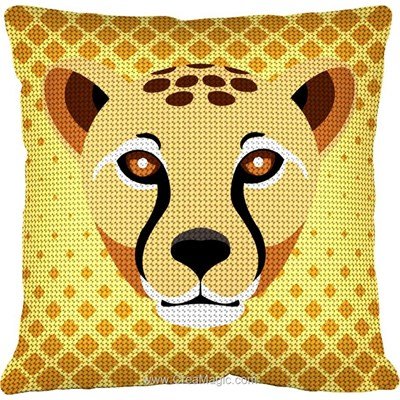 Kit coussin au demi point Margot guépard africa