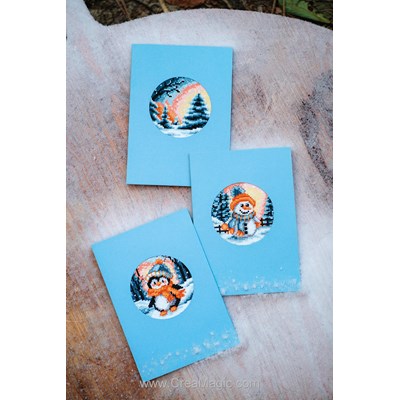 Cartes à broder hiver - lot de 3 - Vervaco